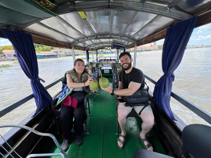 Motorboat cruise on the Mekong River